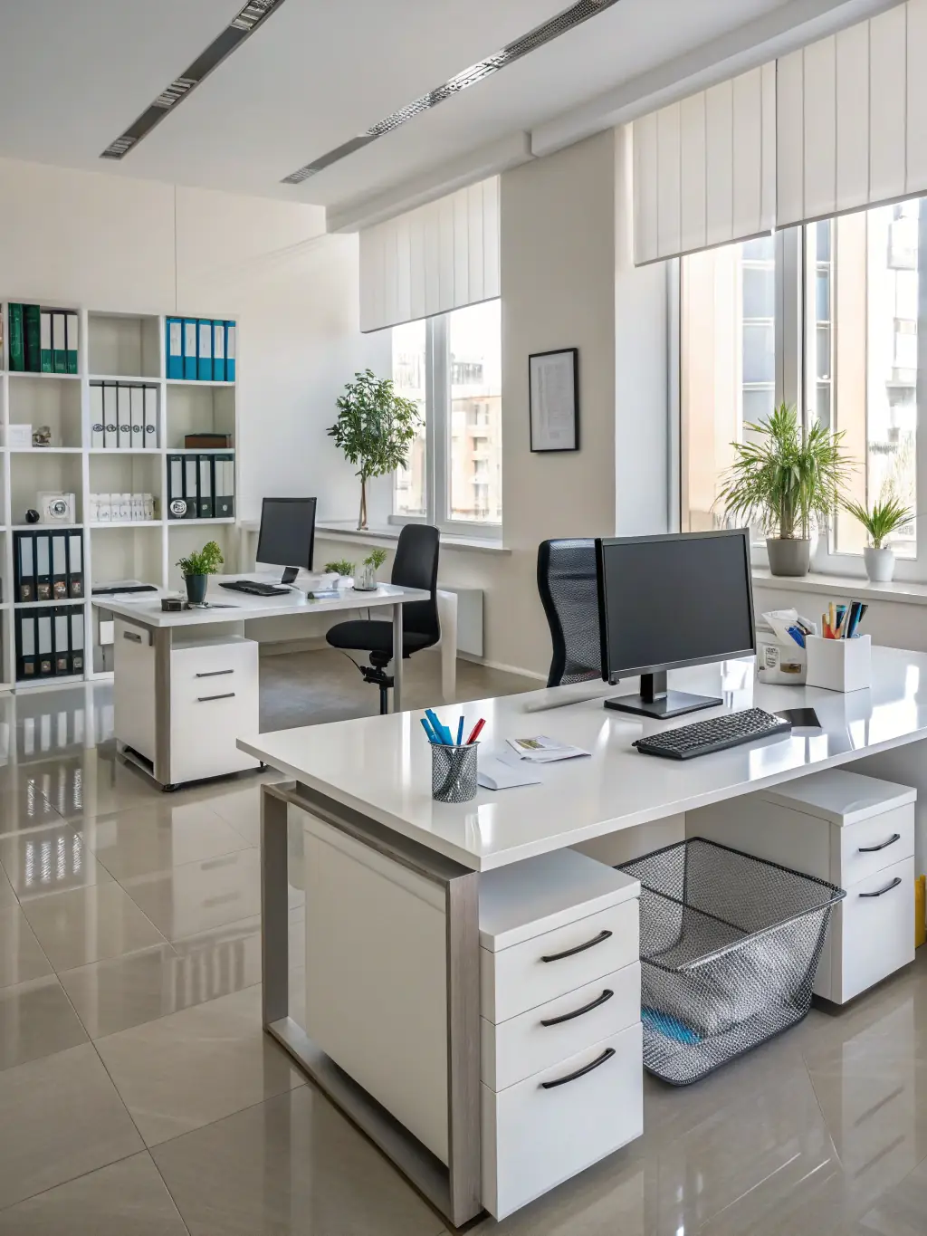 A photo showcasing the spotless results of a SpotOnCleanUp cleaning service in a modern office space.